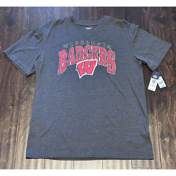 Captivating Other - NWT Captivating Wisconsin Badgers Gray Genuine College Product Large TShirt NCAA